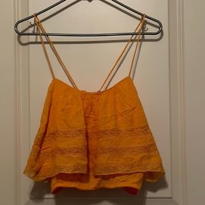 Free People home again lace cami top. NWT. Size XS. Orange